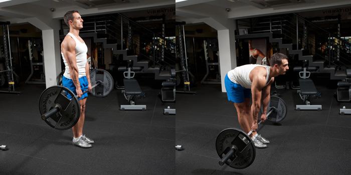 peso muerto con piernas rectas