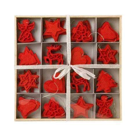 Caja de adornos de Navidad en fieltro 48 unidades, 9.99 Eur, Zara HOME