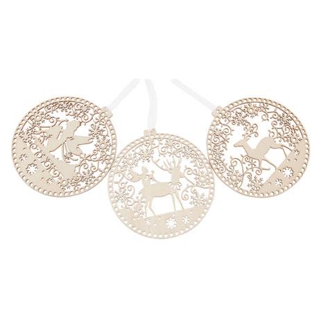 Adornos madera troquelada 5.99 Eur / 3 unidades Zara HOME