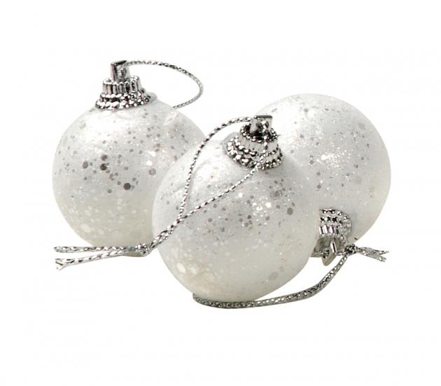 Bola blanca purpurina redonda 1 Eur / unidad CASA