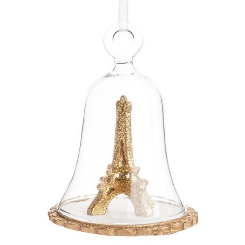 Bola de Navidad campana con torre Eiffel dorada 19.96 Eur / 4 unidades , Maisons du Monde