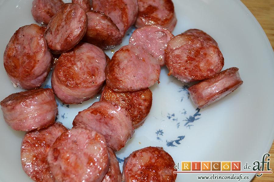 Butifarra con setas, reservar