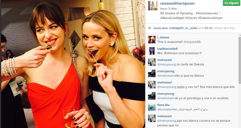 Imagen detalle del muro de Instagram de Reese Wistherpoon