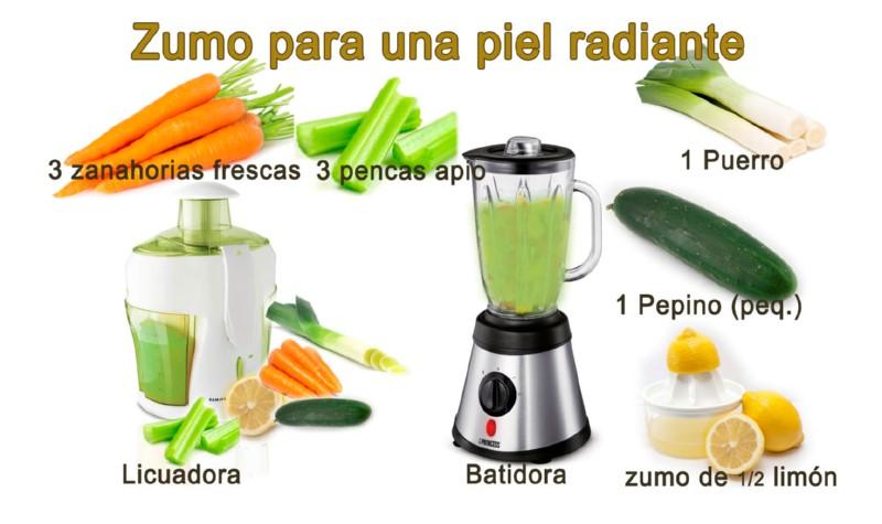 Zumo para una piel radiante, ingredientes