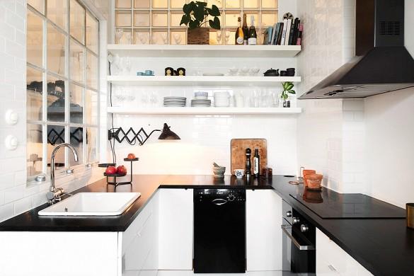 Baldas para cocinas pequeñas; Una idea que hace que tu cocina sea visualmente más amplia.