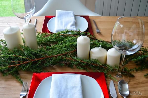 Decoración mesa navidad en rojo