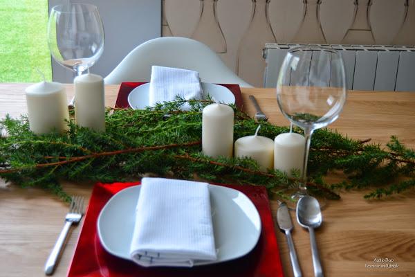 Decoración mesa navidad en rojo
