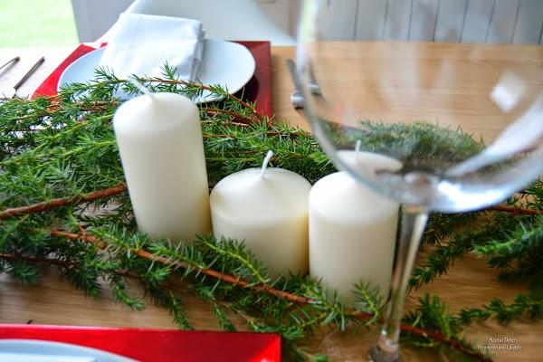 Decoración mesa navidad en rojo