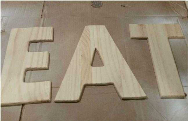 Letras de madera para letras estilo industrial