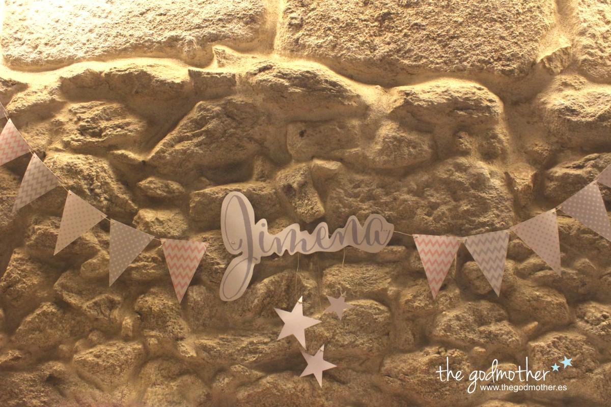 bautizo cigueña y estrellas- bautizo rosa blanco y gris - mesa dulce en rosa blanco y gris - mesa dulce estampado chevron