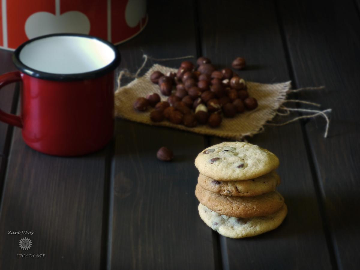 Galletas de chocolate y avellanas, cookies de chocolate, receta cookies americanas, receta cookies, blog de repostería, galletas con avellanas