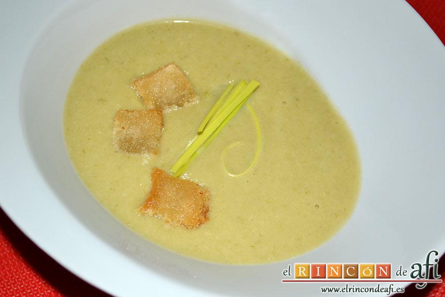 Crema de puerros, sugerencia de presentación