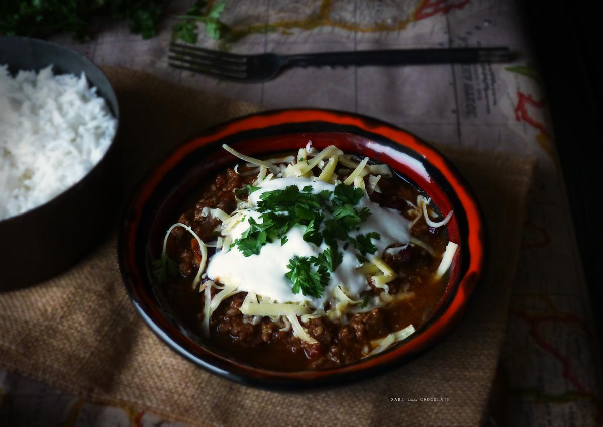 Receta Tex-Mex, Chili con Carne, receta, cocina, blog, estilismo culinario