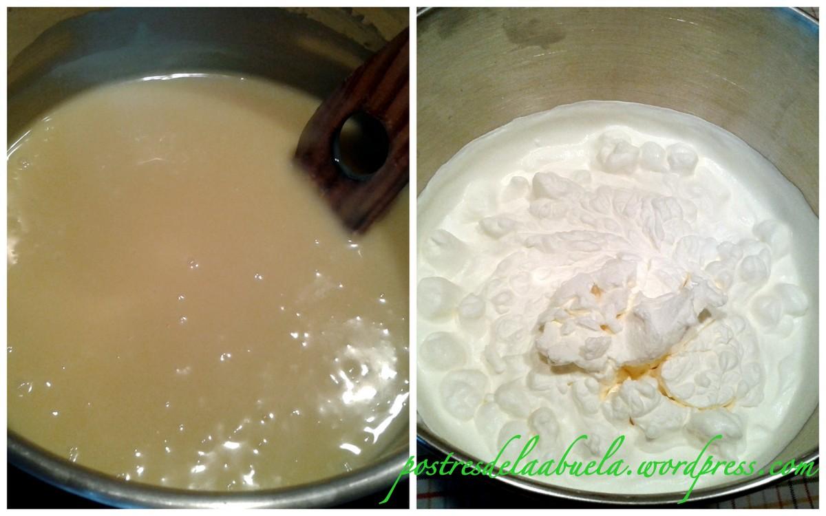 tarta de brownie y mousse de chocolate blanco