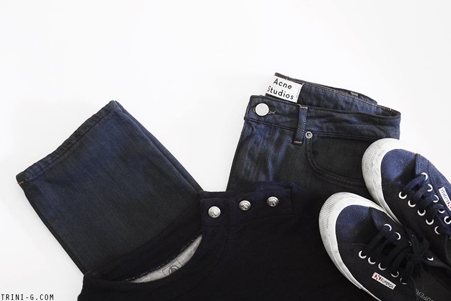 Trini | Navy superga sneakers Acne Studios jeans