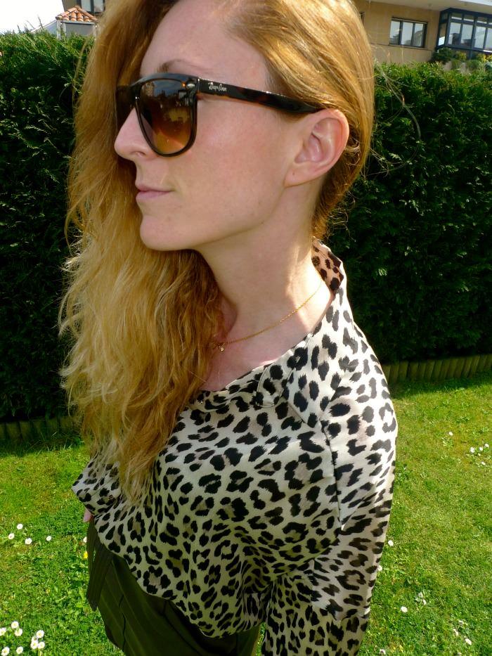paula casielles 8 Leopard print blouse and Green midi skirt