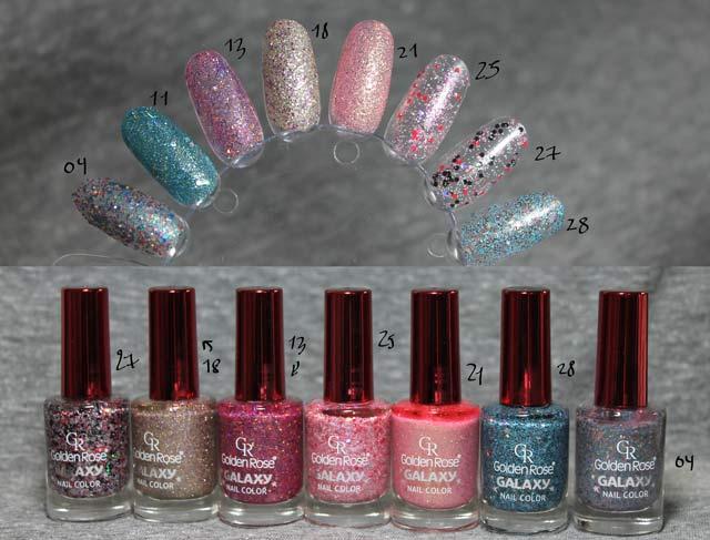 Esmaltes Golden Rose Galaxy swatches