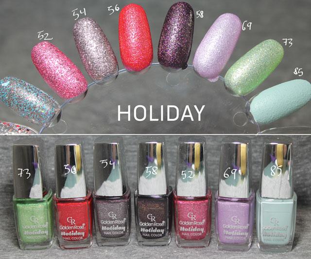 Esmaltes Golden Rose Holiday swatches