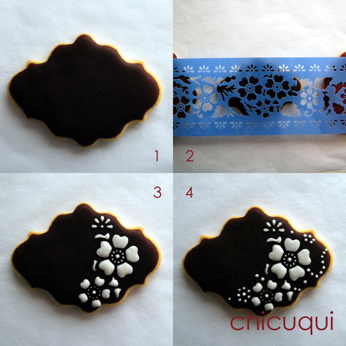 marsala color del año 2015 en galletas decoradas con stencils chicuqui.com
