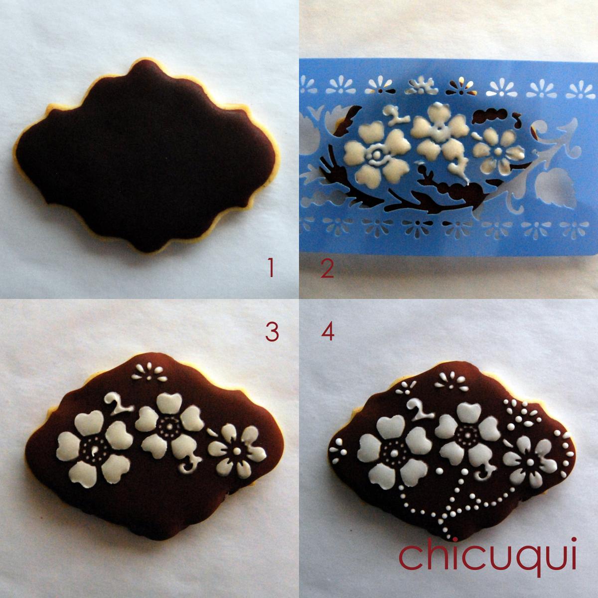 marsala color del año 2015 en galletas decoradas con stencils chicuqui.com
