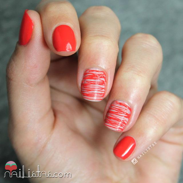 Nail art diseño de uñas fácil en color rojo