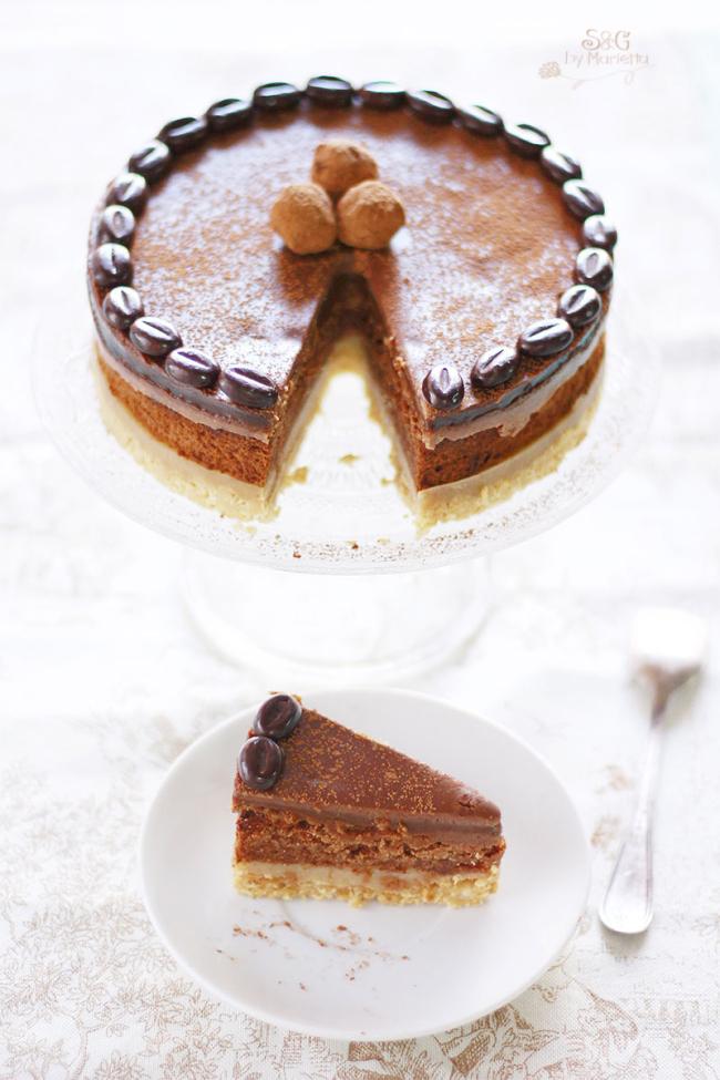 Tarta de trufa, crema almendras y café, Paul Bocuse, Reto Cooking The Chef, Nestlé, chocolate, chocolate Nestlé, Cacao Valor, Sweets and Gifts, granos cafe, paso a paso tarta Paul Bocuse