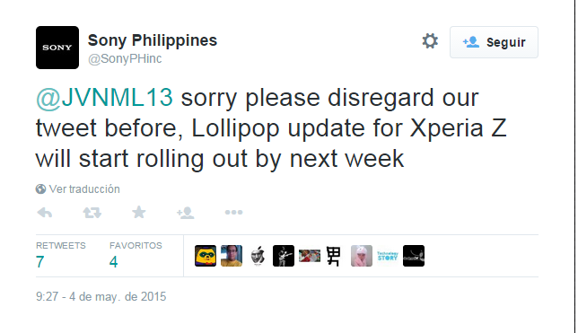 sony xperia z lollipop