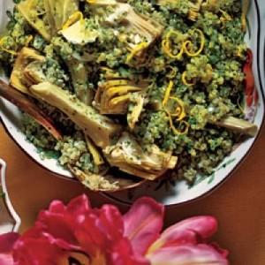 Ensalada de quinoa con alcachofas