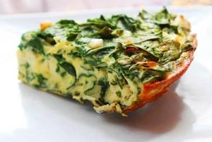 Frittata con espinacas y calabacín