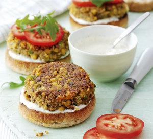 Hamburguesa de setas y garbanzos