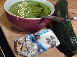 ingredientes de la crema de calabacín y kuzú