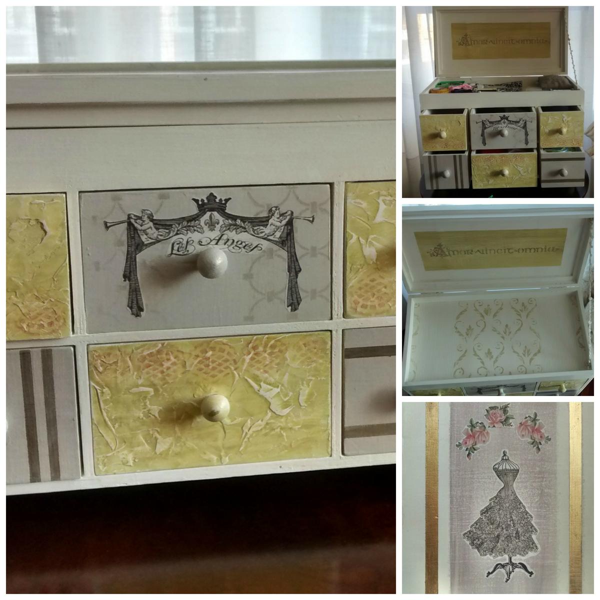 Costurero - delantera, lateral y compartimento superior