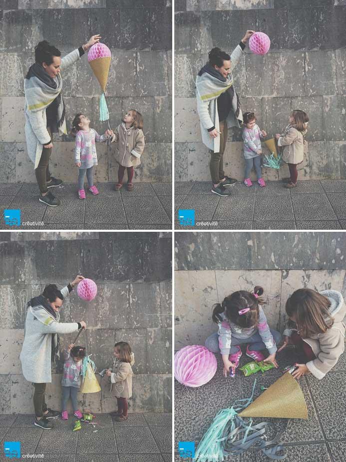 piñata con forma de helado