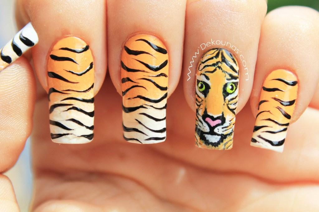 Decoración de uñas tigre animal print1-1