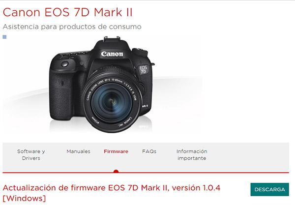 Canon EOS 7D MarkII firmware 1.04