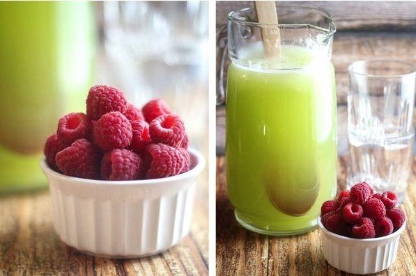 Agua fresca de melón y frambuesa