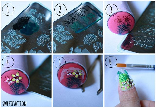 Tutorial pegatinas caseras uñas paso a paso reverse stamping