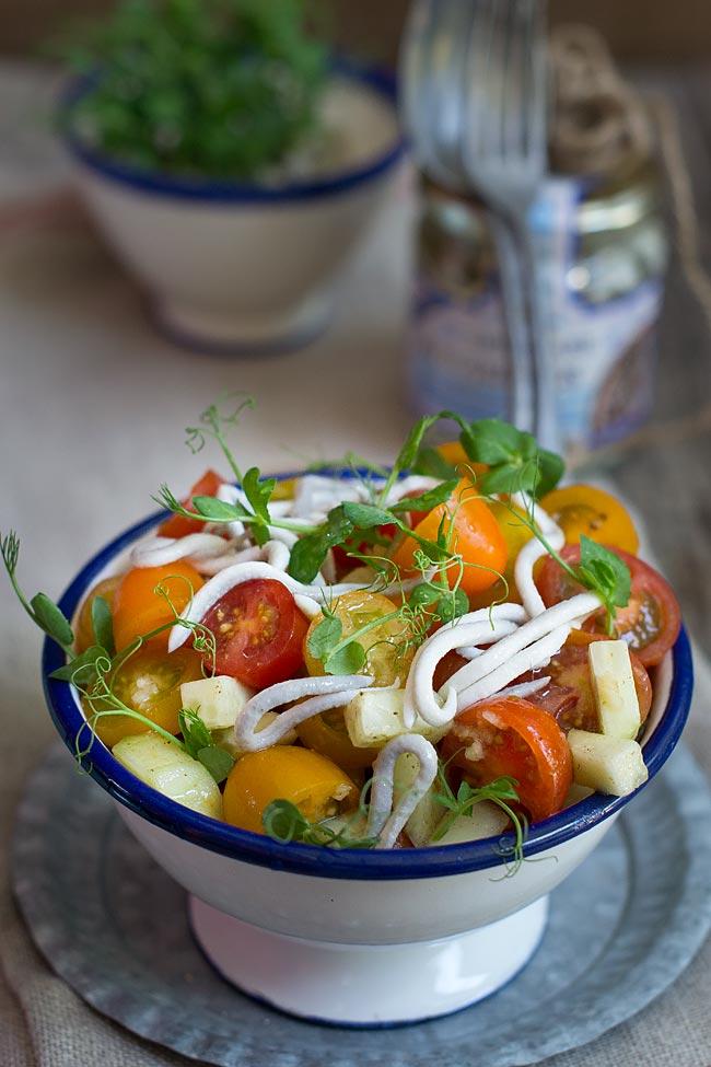 receta de ensalada de tomates y pepino
