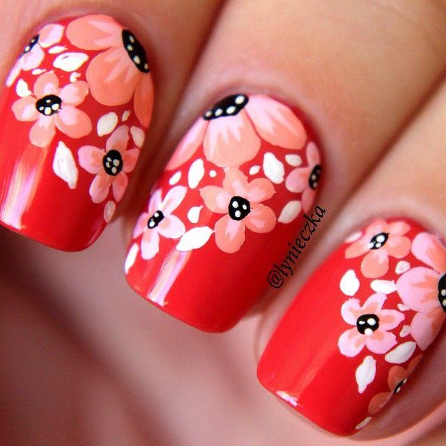 diseños rojo con flores
