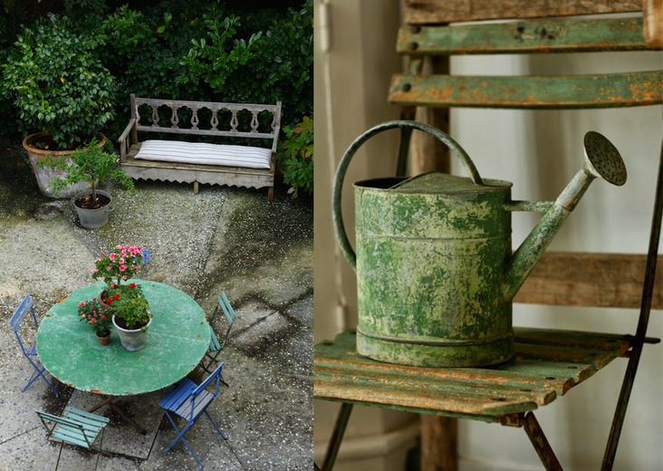 Sillas metalicas plegables verdes