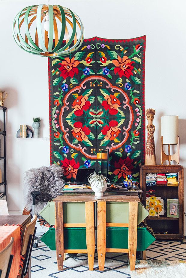 Estudio Boho lleno de color