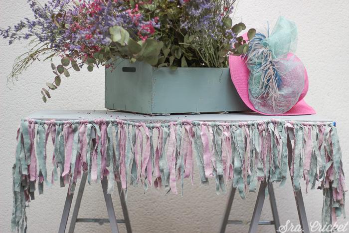 guirnalda tela decoracion diy Sra. Cricket