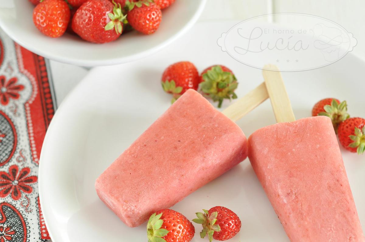 Helado fresas naturales sin gluten sin láctos sin azúcar