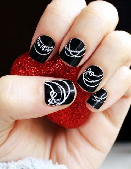 uñas cortas negro y blanco