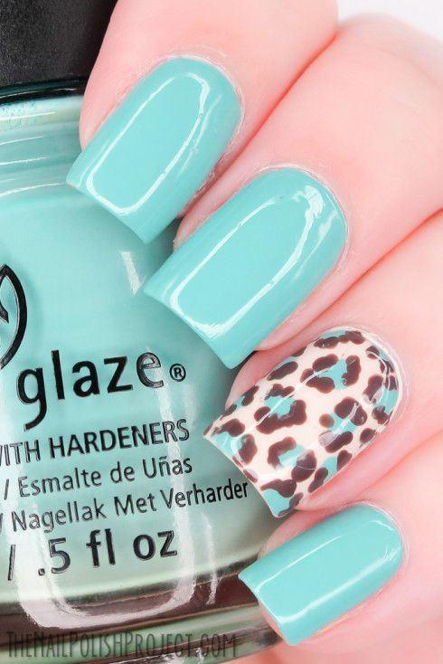 uñas azules largas