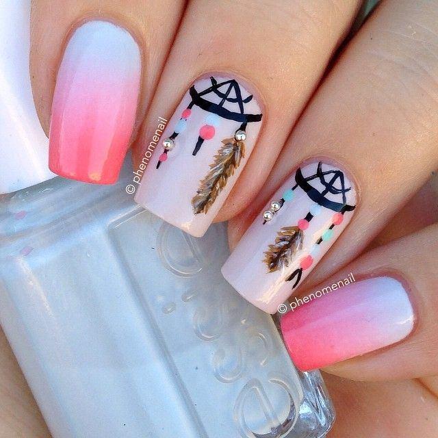 uñas largas en degrade