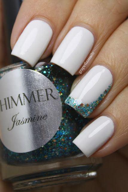 uñas pintadas blancas largas