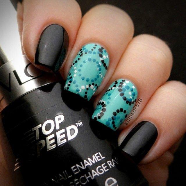 negro con azul acrilicas