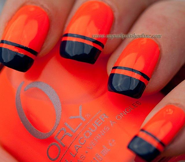 modelo de uñas rojo neon