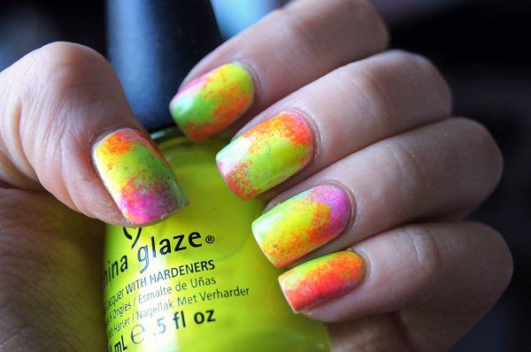 uñas de neon varios colores